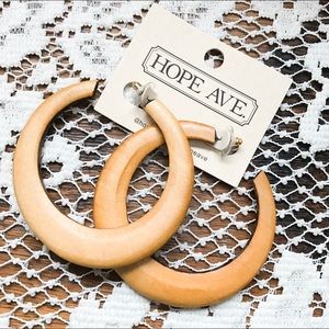 Wooden hoop earrings